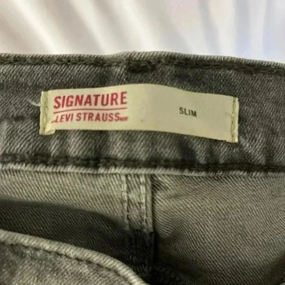 Levi’s Signature Black Label 38x30 Slim Straight Leg Gray Jeans - Picture 6 of 10